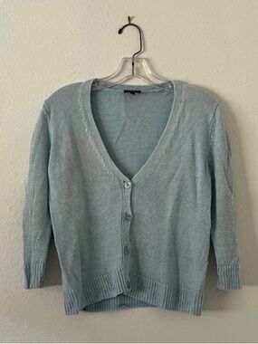 Blue Linen Talbots Sweater